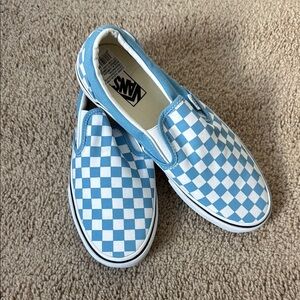 Vans Blue Checkered Slip-On Shoes NWT